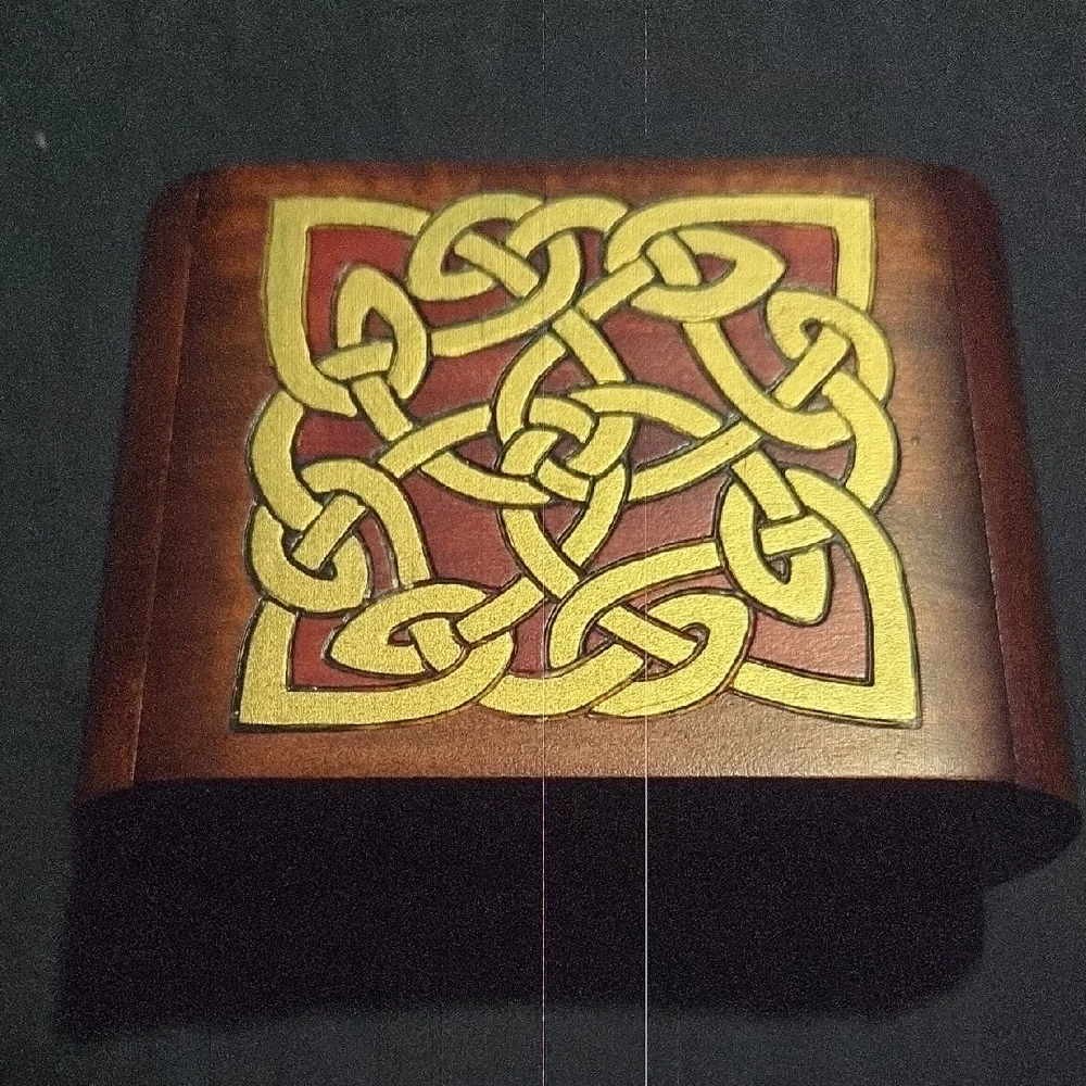 Wooden Jewelry Organizer with Celtic Design